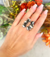 Sterling Silver Squeeze Me Tight Open Front Stone Ring