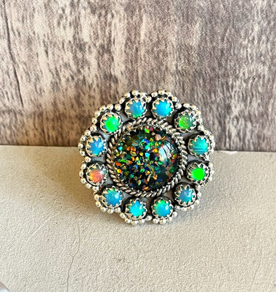 Sterling Silver Opal Aurora Custom Ring