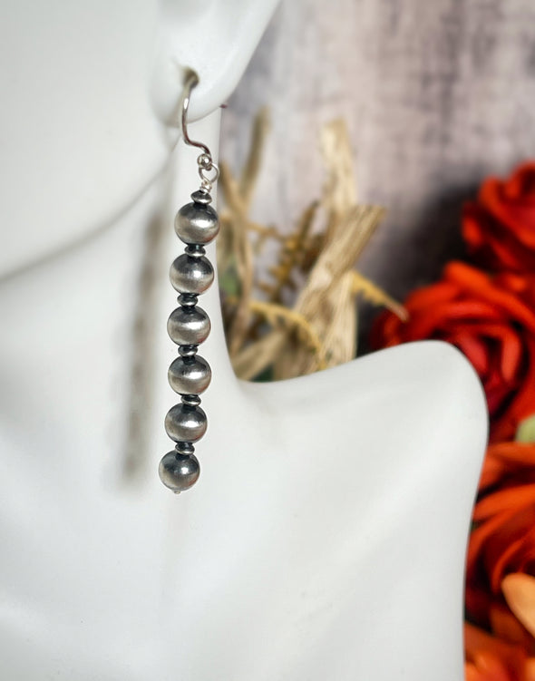 Sterling Silver Desert Pearl Drop Six Stone Earrings