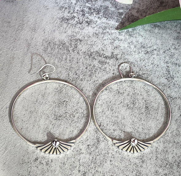 Sterling Silver Artisan Custom Hoop Earrings