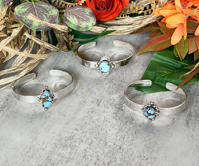 Sterling Silver Golden Hills Turquoise Custom Open Cuffs
