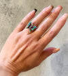 Sterling Silver Multi Turquoise Inlay Dainty Butterfly Ring