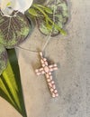 Sterling Silver Pink Conch Custom Cross Pendant