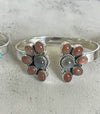 Sterling Silver Chocolate Moonstone Mix Custom Half Blossom Cuffs