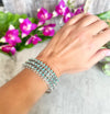 Sterling Silver Three Row Turquoise Custom Open Cuff