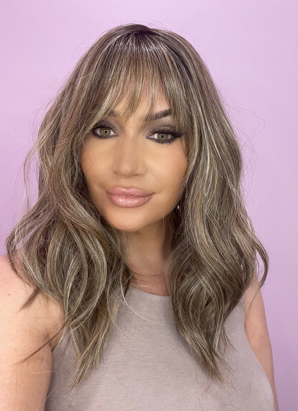 Discontinued Colors Larissa Partial Monofilament Luxury Synthetic Heat Friendly Wig *FINAL SALE*