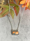 Sterling Silver Bar Stone Necklace