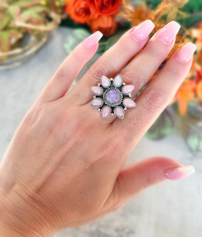 Sterling Silver Pink Opal/Pink Moonstone Custom Ring
