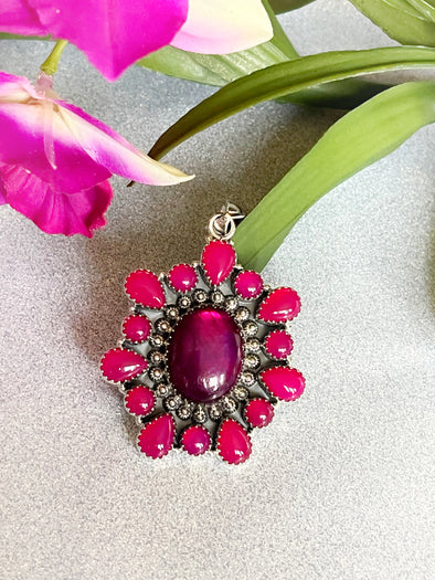 Sterling Silver Pink Onyx/Labradorite Enchantment Pendant