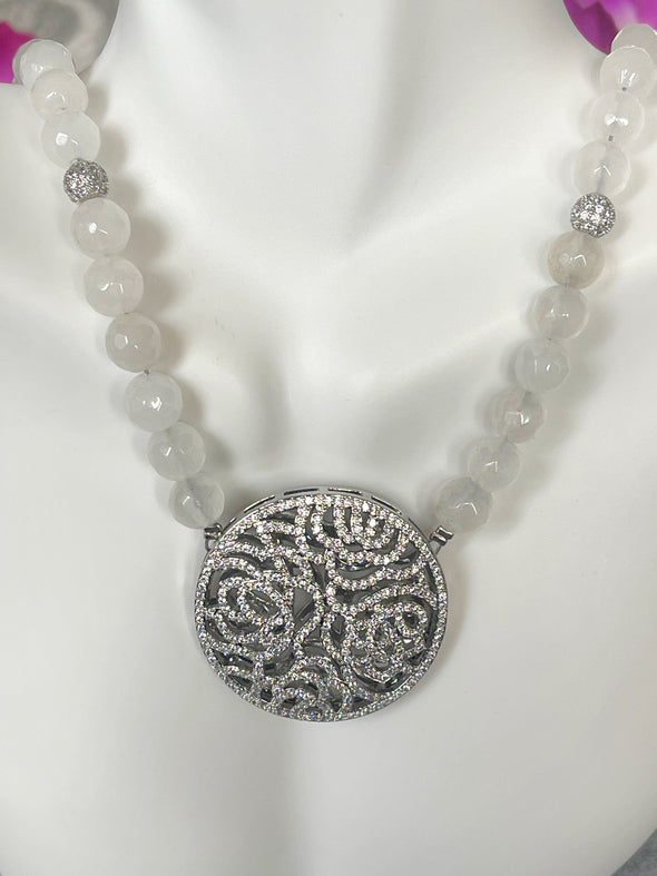 Natural Stone Pave Necklace