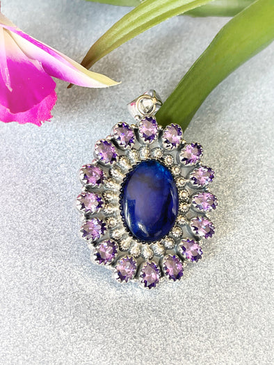 Sterling Silver Labradorite/Amethyst Enchantment Pendant