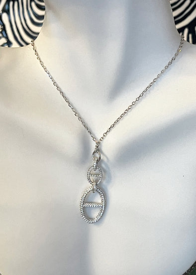 Sterling Silver Turkish Double Pave Pendant