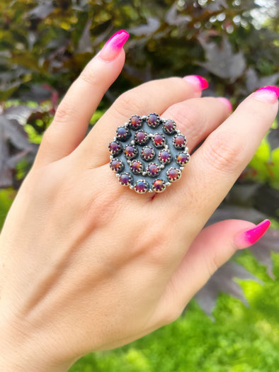 Sterling Silver Wine Aurora Opal Custom Ring