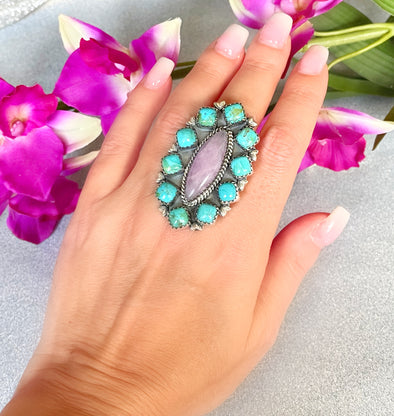 Sterling Silver Turquoise/Kunzite Custom Rings