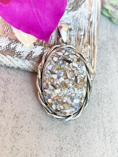 Sterling Silver Crushed Opal Artisan Ring