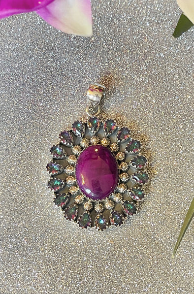 Sterling Silver Enchanted Purple Labradorite/Mystic Pendant