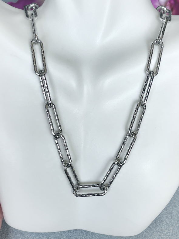 Silver Paperclip Necklace