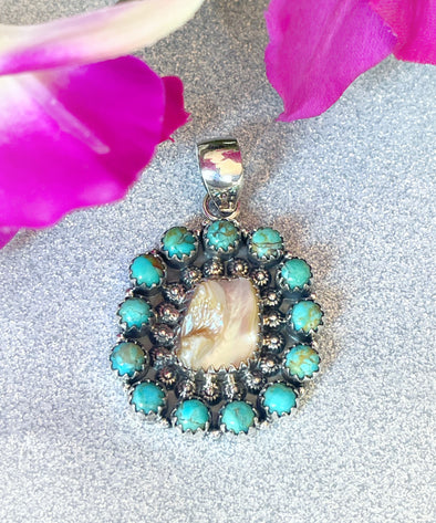 Sterling Silver Turquoise/MOP Custom Pendant