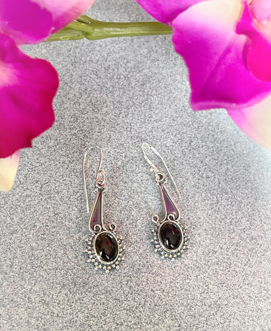 Sterling Silver Smokey Quartz Artisan Earrings