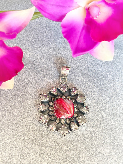Sterling Silver MOP/White Topaz Pendant