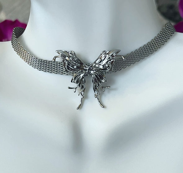 Butterfly Charm Necklace Choker