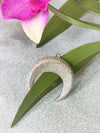 Pave Silver Crescent Pendant