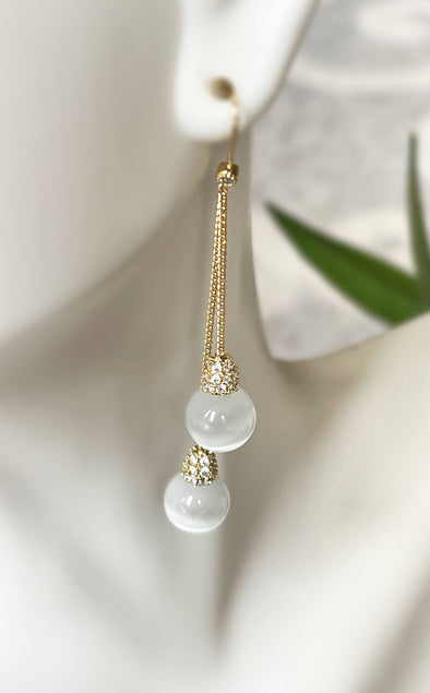 Cateye Chain Drop Earrings