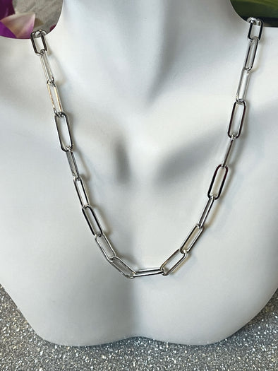Sterling Silver Paperclip Necklace