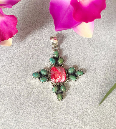 Sterling Silver MOP/Turquoise Pendant