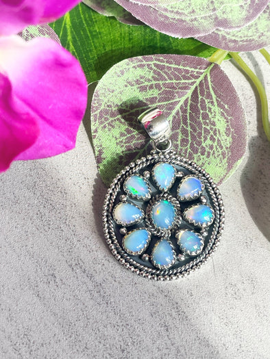 Sterling Silver Opal Bubble Pendant