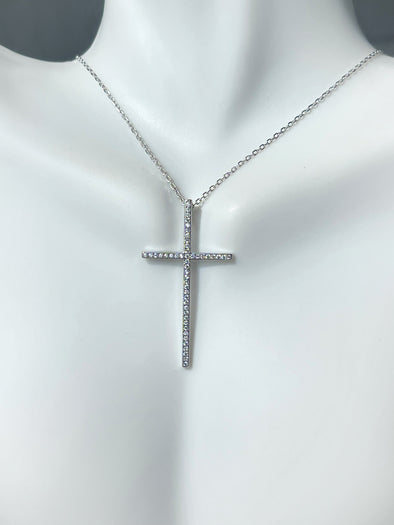 Sterling silver dainty cross necklace