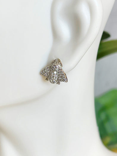 Sterling Silver Bee Stud Earrings