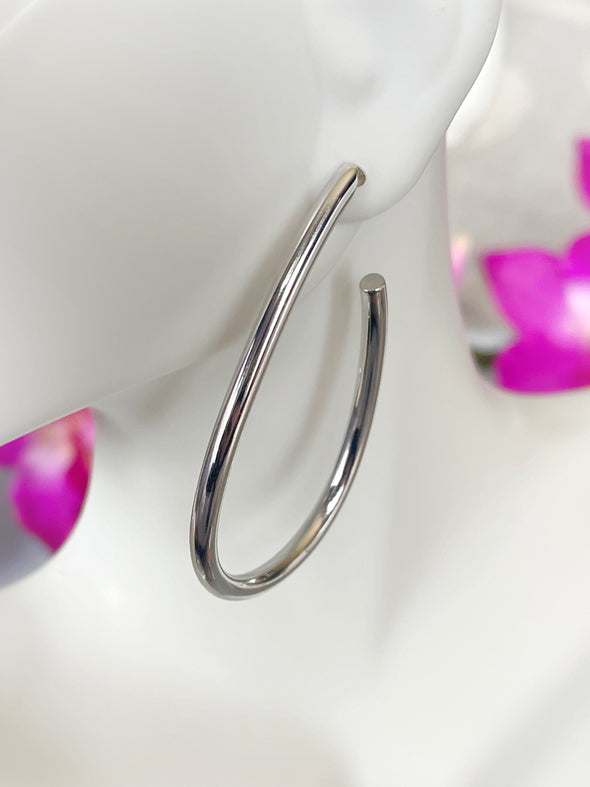 Sterling Silver Open Hoop Earrings