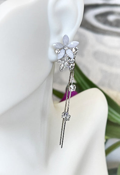 Crystal Floral Drop Earrings