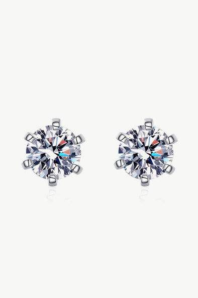 2 Carat Inlaid Moissanite Stud Earrings