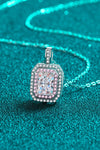 1 Carat Moissanite Geometric Pendant Chain Necklace