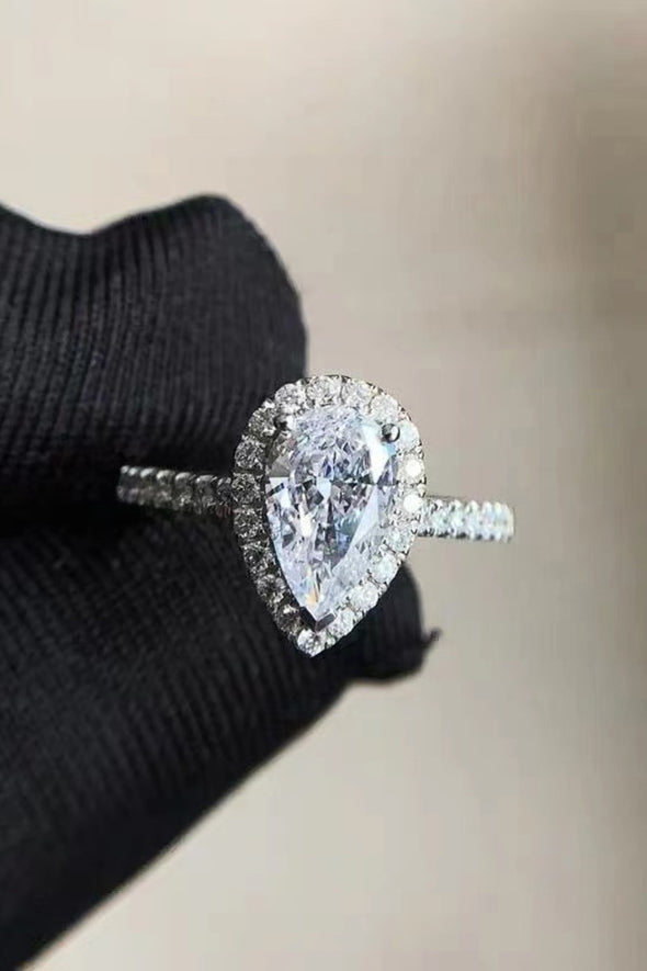 Moissanite Teardrop Cluster Ring