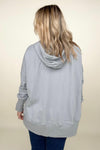 Batwing Sleeve Buttoned Hoodie with Pockets