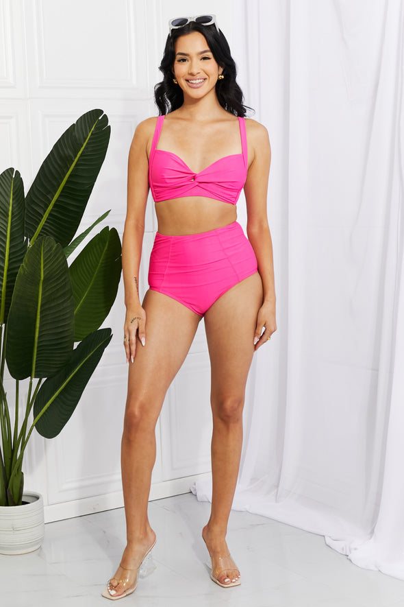 Marina West Swim Take A Dip Twist High-Rise Bikini in Pink – SophiaRene  Boutique