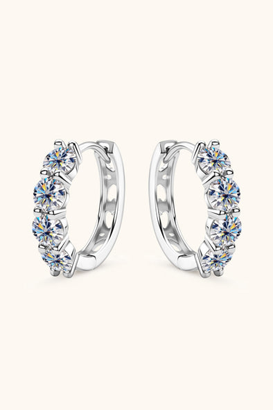 2.4 Carat Moissanite Huggie Earrings