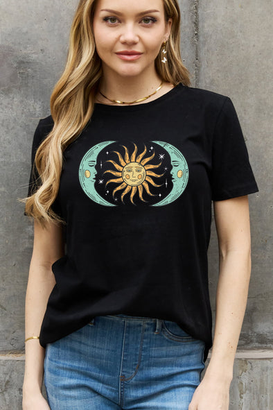 Simply Love Full Size Sun & Moon Graphic Cotton Tee