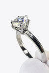 925 Sterling Silver Moissanite 6-Prong Ring