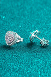 Moissanite Heart-Shaped Stud Earrings