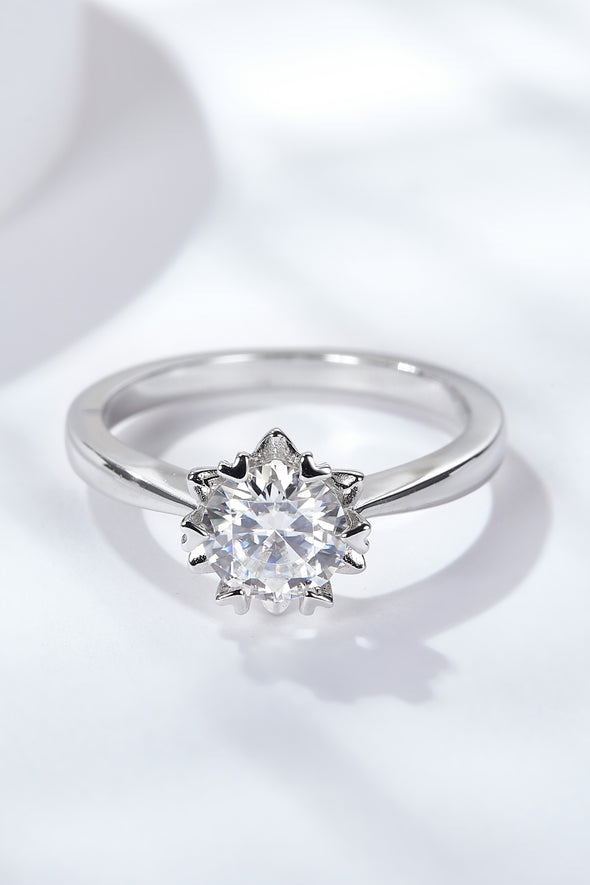 925 Sterling Silver Solitaire Moissanite Ring