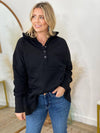 Batwing Sleeve Buttoned Hoodie with Pockets