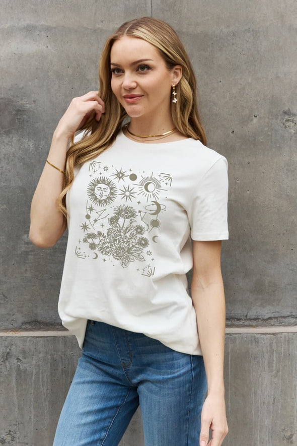 Simply Love Full Size Celestial Graphic Short Sleeve Cotton Tee