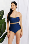 Marina West Swim Wave Break Contrast Trim One-Piece