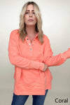 Batwing Sleeve Buttoned Hoodie with Pockets