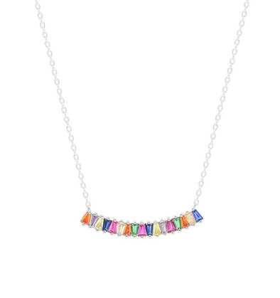 Sterling Silver Multi Stone Necklace