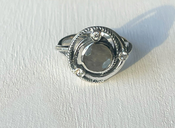 Sterling Silver Wire Wrap Artisan Gemstone Ring